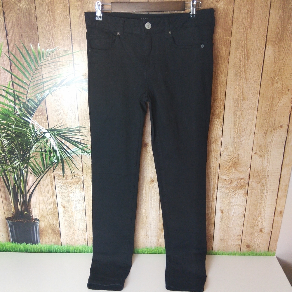 AE Black Super Stretch Skinny Jeans Extra Long